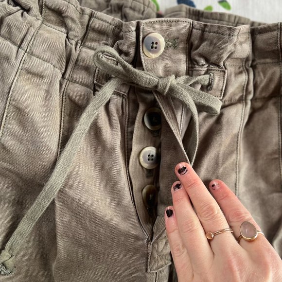 Free People We The Free Margate Pleated Trouser (paper bag pants) Sugar Kelp, XS - Picture 5 of 8